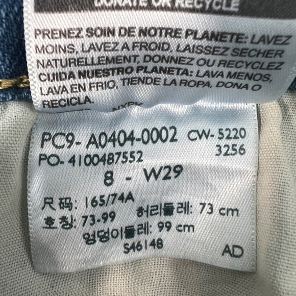 Levi's Strauss High Rise Straight Heritage Distressed Chic Boho Womens Jeans 29 - Picture 3 of 13